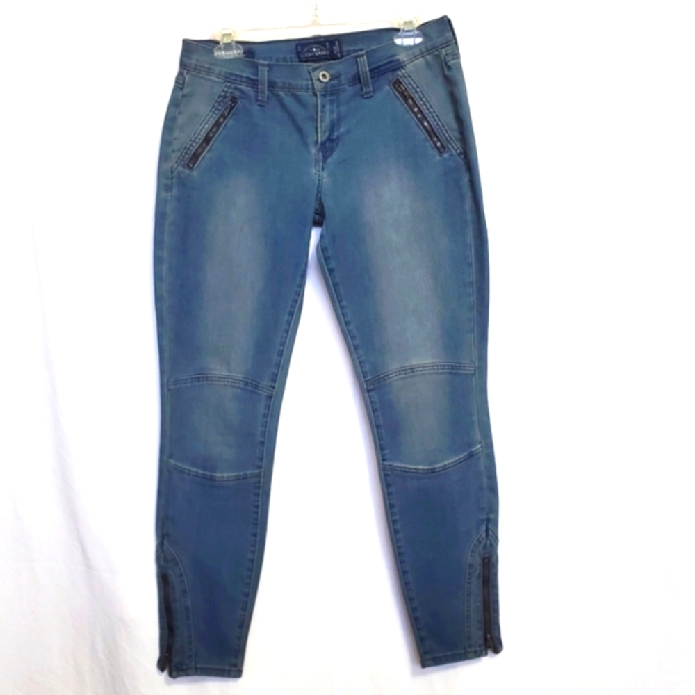 Lucky Brand Charlie Skinny Zipper Pockets Moto Jeans Size 8